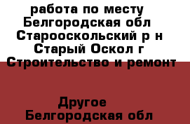 работа по месту - Белгородская обл., Старооскольский р-н, Старый Оскол г. Строительство и ремонт » Другое   . Белгородская обл.